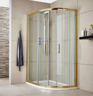 Brass Offset Quadrant Shower Enclosure